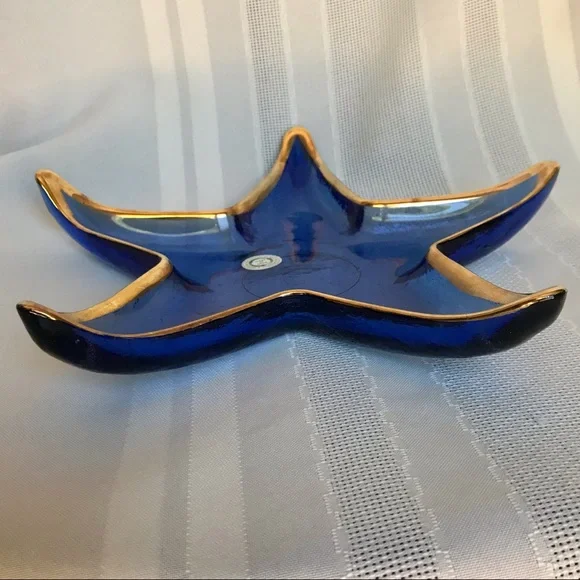 Starfish Blue Glass Dish Set of 2 - Picture 8 of 12